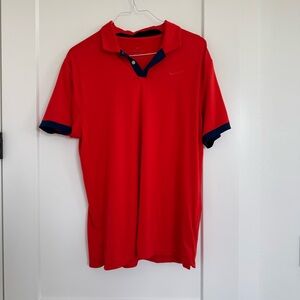 Nike Red and Blue Polo Shirt Sporty Classic